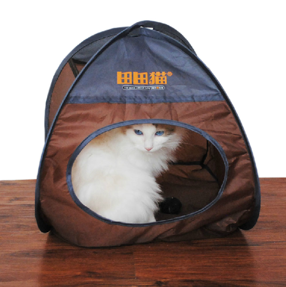 Picture of Panda Superstore PS-PET2975246011-YOUNG01028 40 x 30 x 37 cm Polyester Folding Cat Tent House & Bed&#44; Coffee