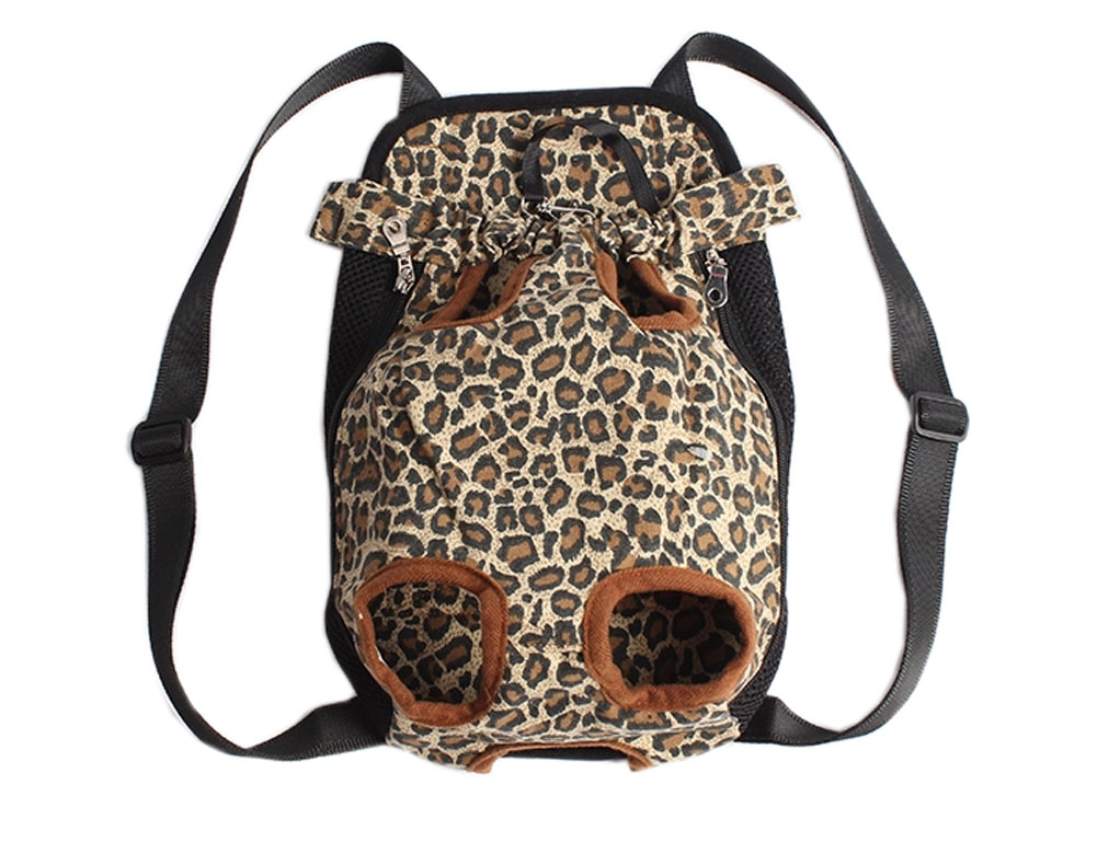 Picture of Panda Superstore PS-PET2975337011-YOUNG01047 50 cm Up to 15 lbs Leopard Portable Chest Carrier Backpack Bag for Dogs&#44; Multi Color