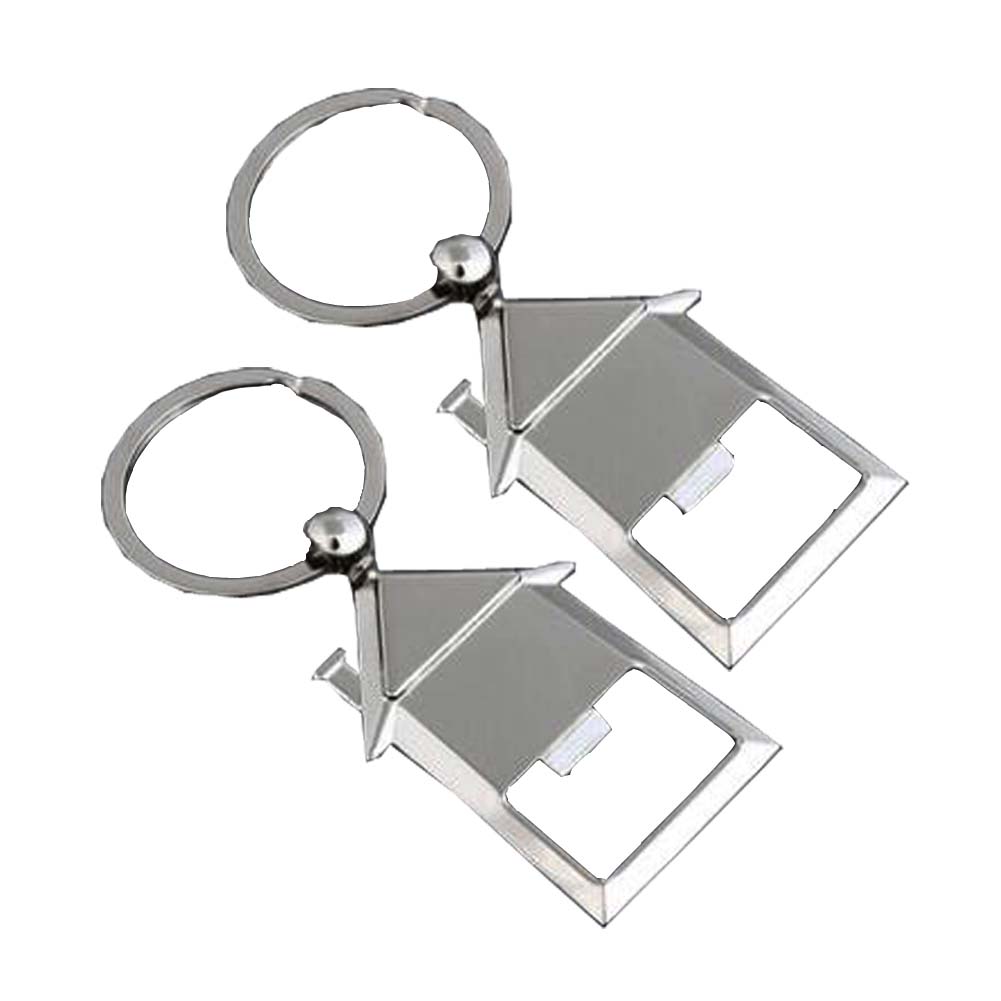 2 Piece House Keychain Portable Steel Beer  Soda Bottle Openers