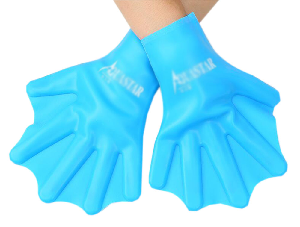 Picture of Panda Superstore PS-SPO3418781-JACKY00788 Soft-sided Color Pure Silicone Swimming Paddle Training Glove, Blue