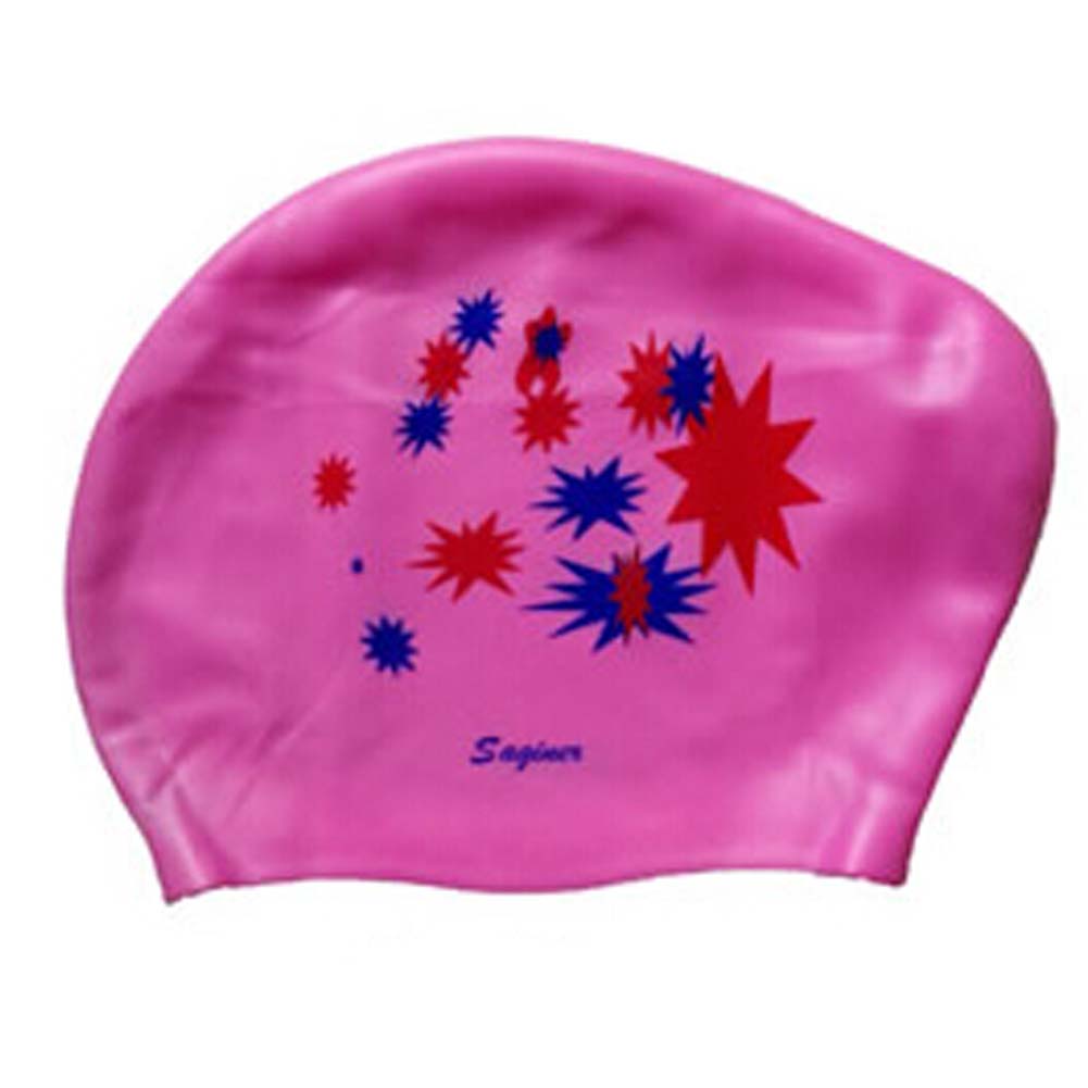 Picture of Panda Superstore PS-SPO3418961-LIZZY00521 Beautiful Design Waterproof Premium Long Hair Swim Cap for Womens, Pink