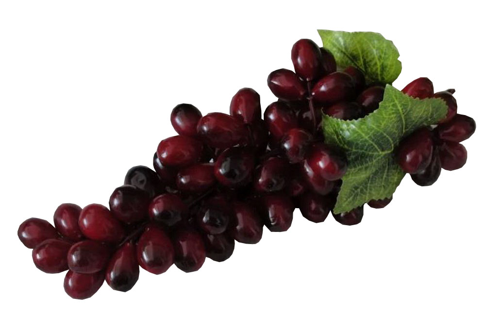 Realistic Artificial Kitchen Table Decoration Grape Fruit, Purple - 25 cm - Set of 3