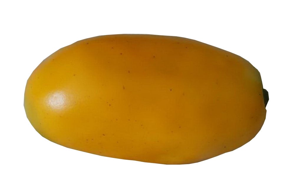 Realistic Artificial Coffee Table Decoration Mango Fruit, Yellow - 5.1 in. - Set of 4