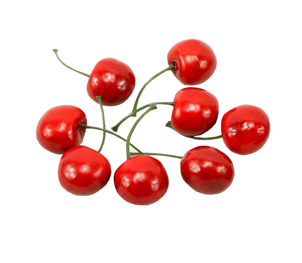 Beautiful Manmade Coffee Table Decoration Cherry Fruit, Red - 1.9 in. - Set of 30