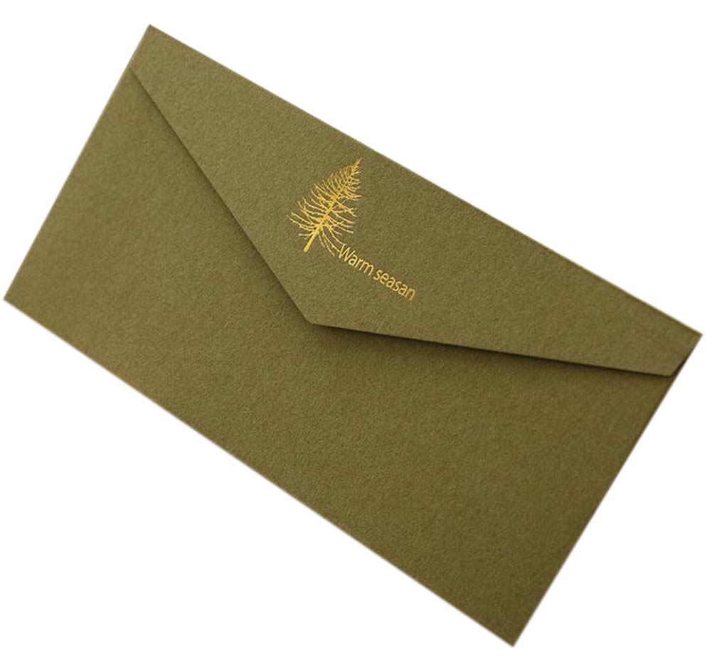 Retro Style Invitation Envelopes Bronzing Printing Greetings Cards, Breen - 20 Piece