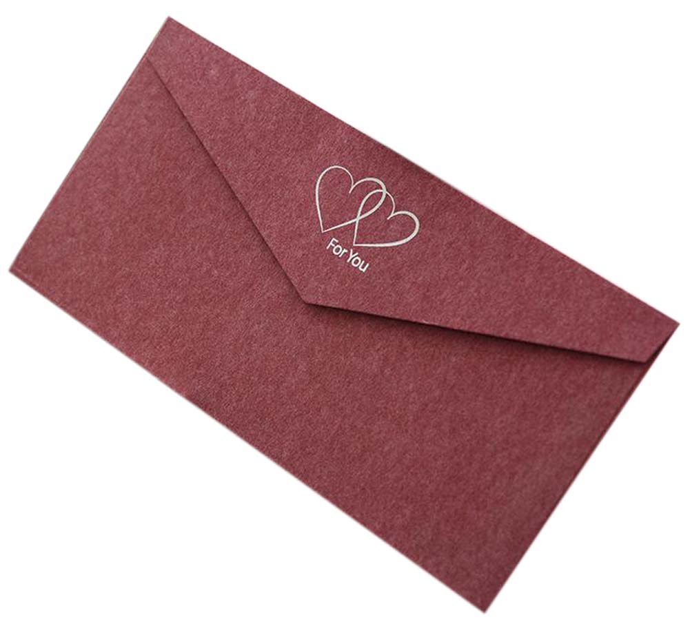 Retro Style Invitation Envelopes Bronzing Printing Greetings Cards, Red - 20 Piece