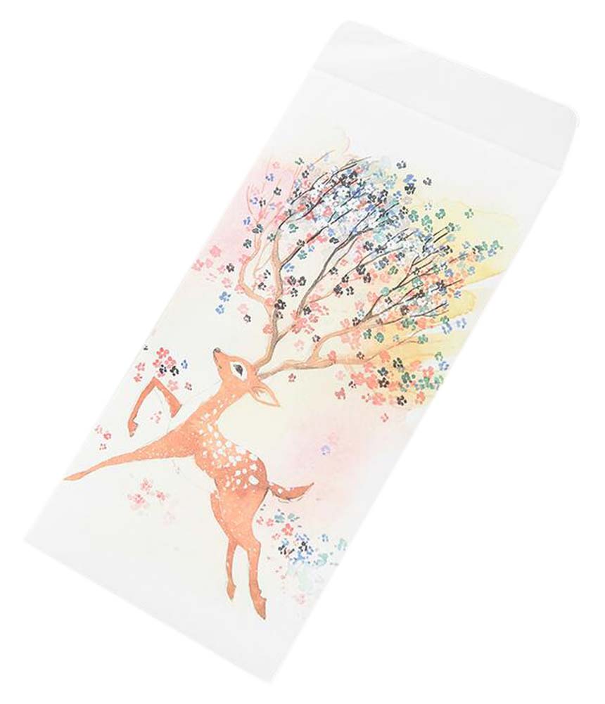 PS-OFF490804011-YAN01703 Japanese Style Invitation Envelopes Artistic Deer Greetings Cards, Running - 30 Piece