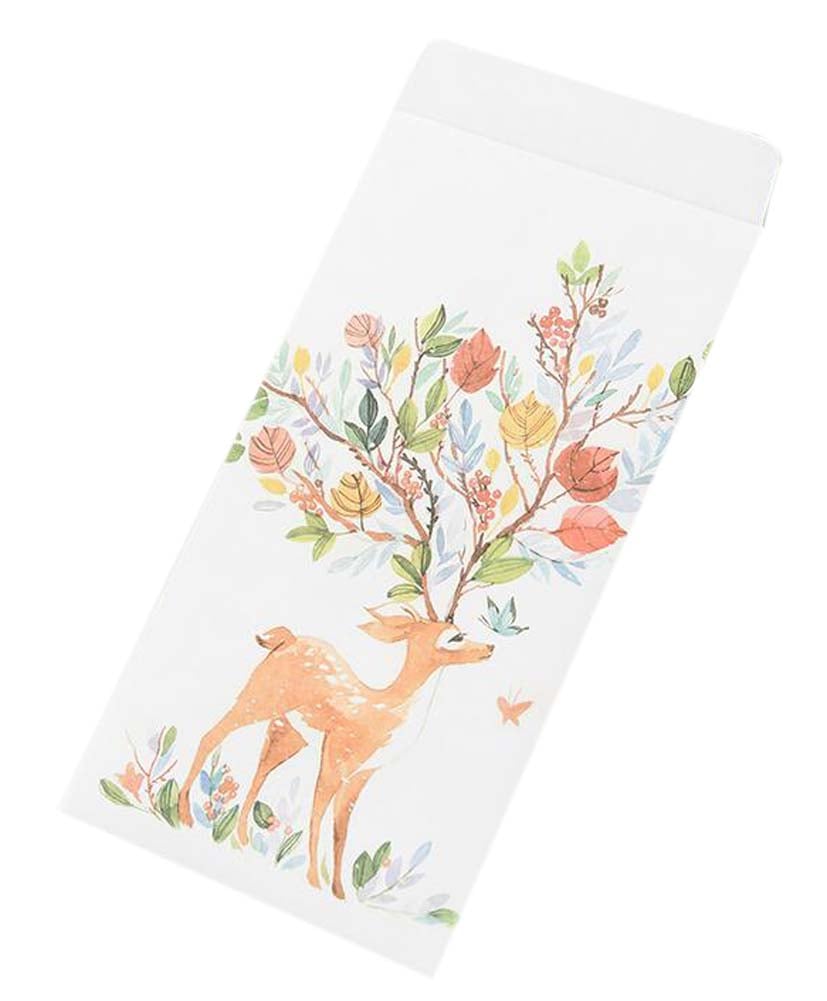 PS-OFF490804011-YAN01705 Japanese Style Invitation Envelopes Artistic Deer Greetings Cards, Leaves - 30 Piece