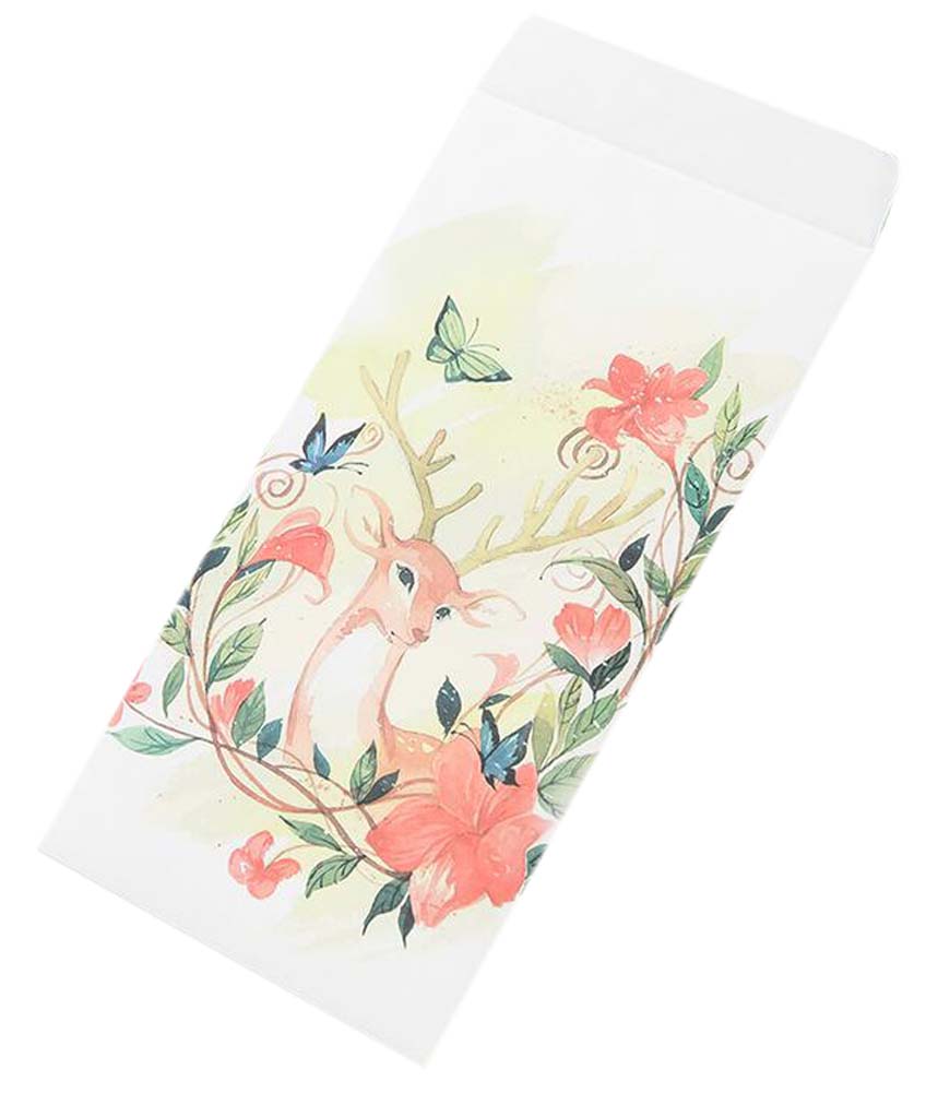 PS-OFF490804011-YAN01706 Japanese Style Invitation Envelopes Artistic Deer Greetings Cards, Red - 30 Piece