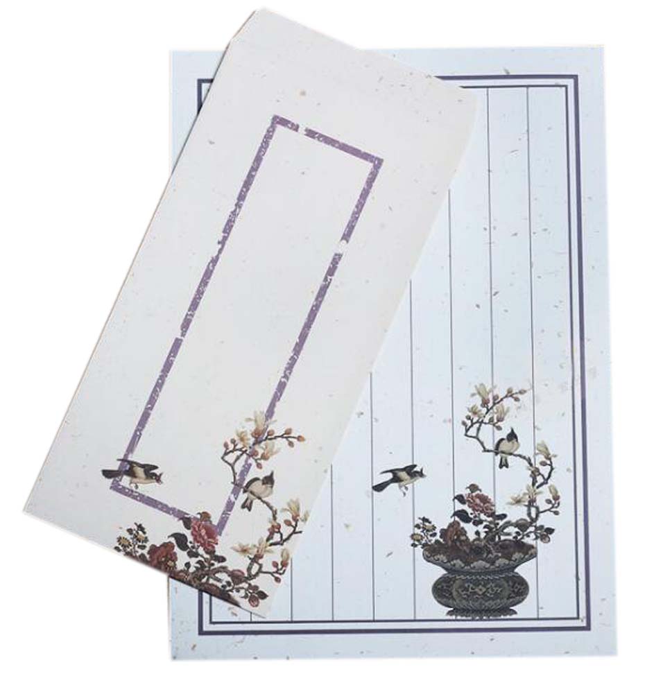Chinese Style Vintage Envelope Set Poetic Writing Paper Greeting Cards, Earthen Jar - Set of 10