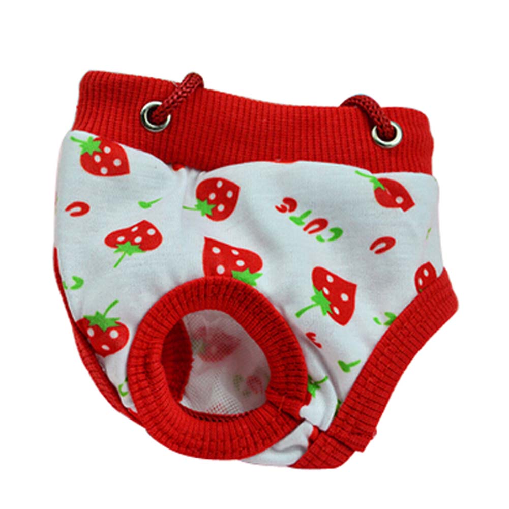 Picture of Panda Superstore PS-PET2975318011-ALIEN00859 Strawberry Pattern Lovely Cartoon Dogs Physical Pants, White - Small