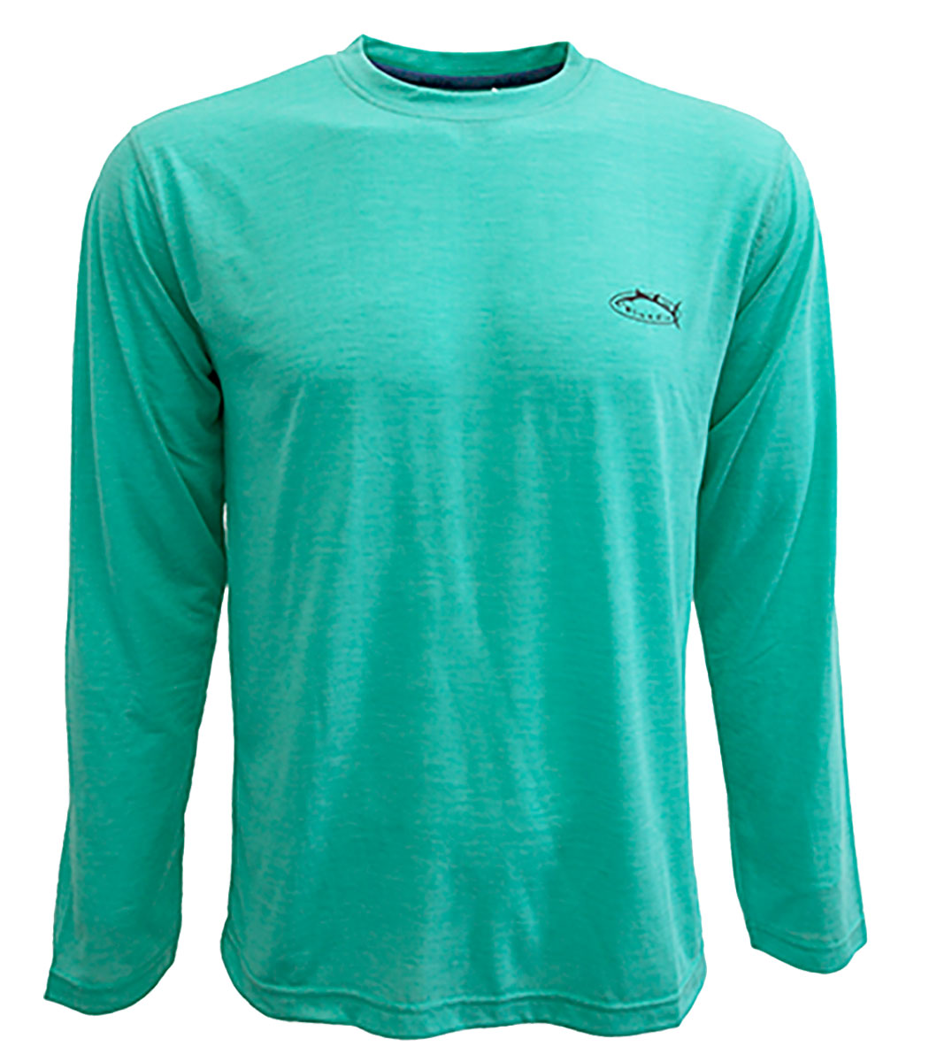 TTBLANK-AQUA-S Long Sleeve Tech T-Shirt, Aqua - Small