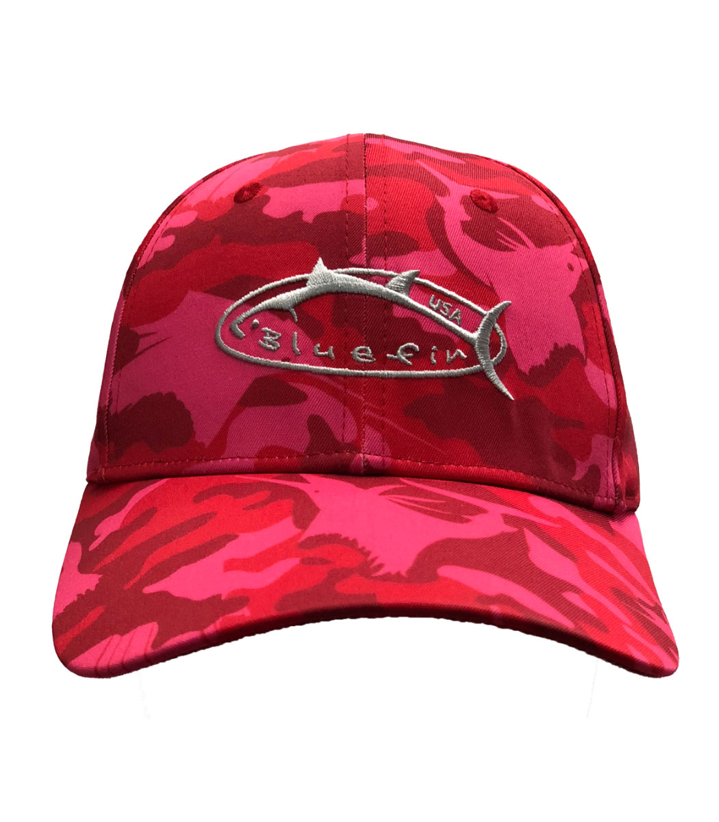 Picture of Bluefin USA HTFISHCAMO-RD Fish Camouflage Hat&#44; Red - One Size