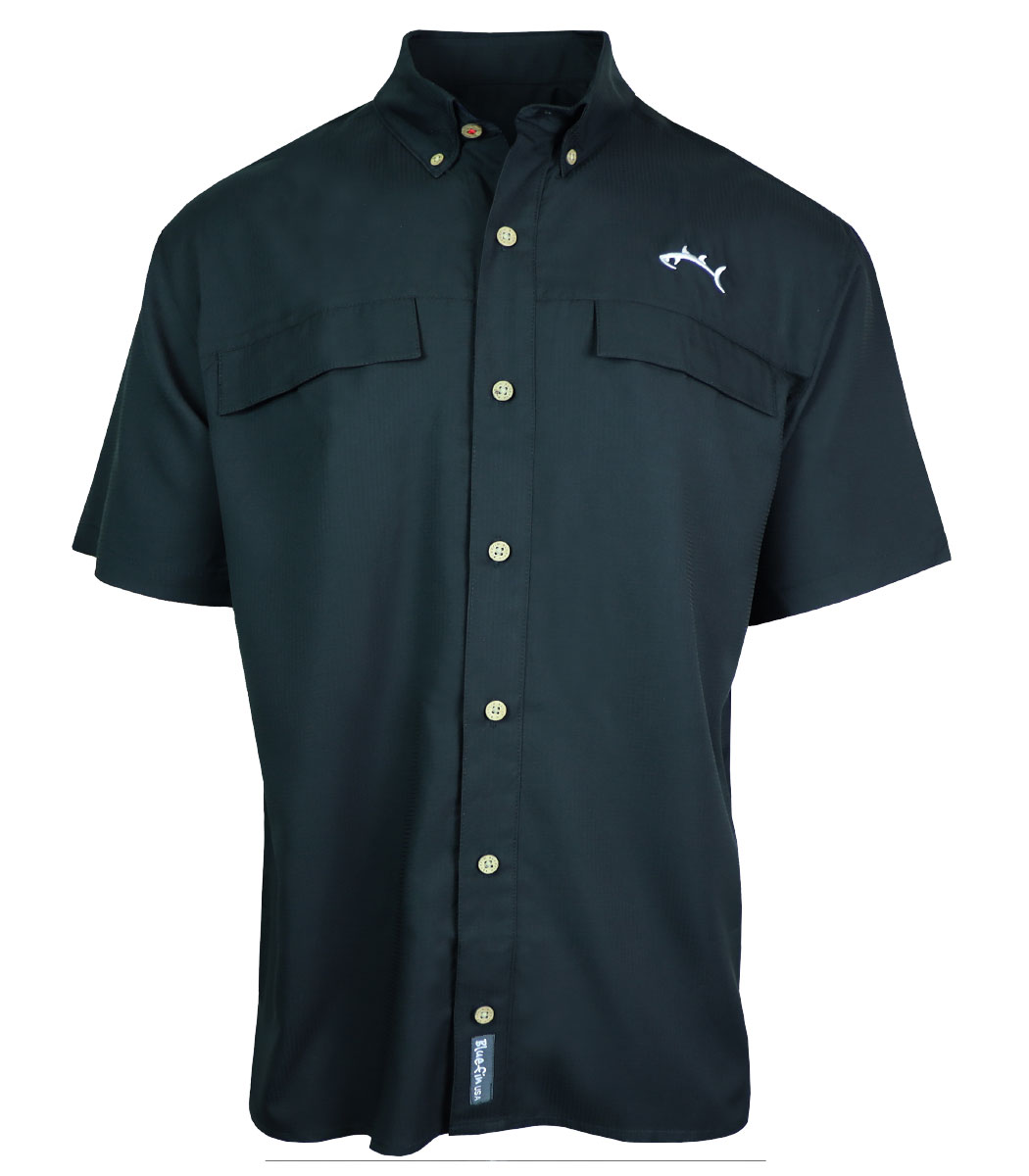 PFSOLID001-BK-M Short Sleeve Performance Solid Sport Shirt, Black - Medium