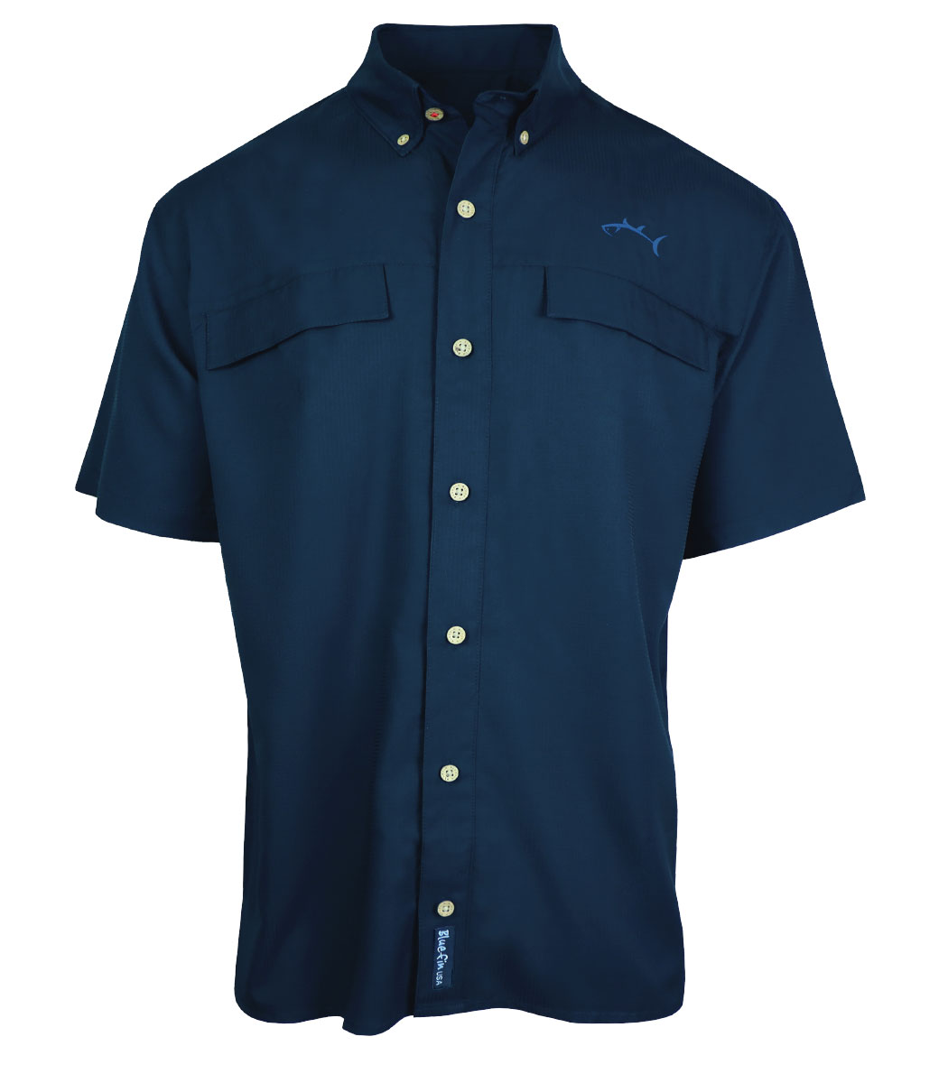 PFSOLID001-NY-S Short Sleeve Performance Solid Sport Shirt, Navy - Small