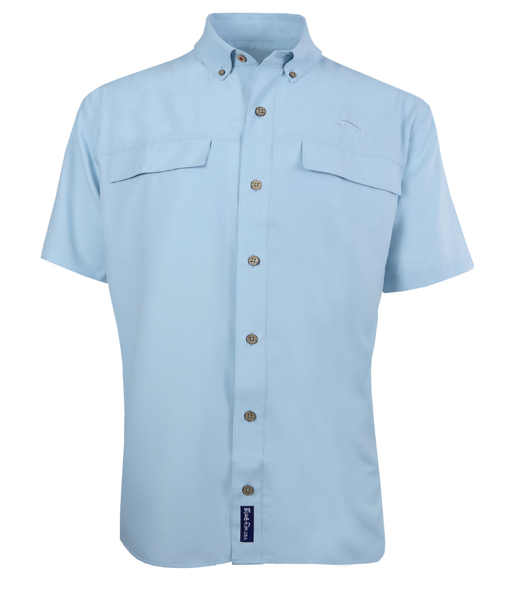 PFSOLID001-BL-XL Short Sleeve Performance Solid Sport Shirt, Blue - Extra Large