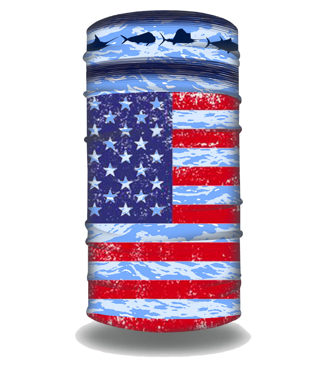 Picture of Bluefin USA FGUSA014 Americana Fish & Flag Seamless Face Shield Neck Gaiter