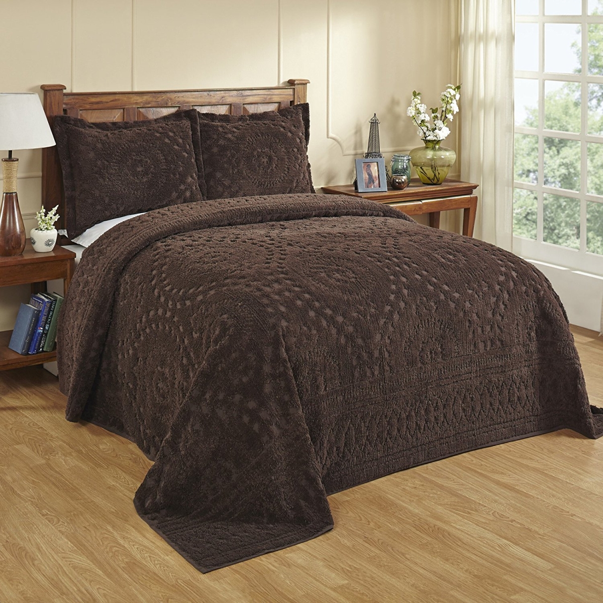 Picture of Better Trends BSRKICH 120 x 110 in. Rio Chenille Bedspread, Chocolate - King