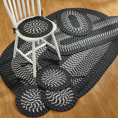 Picture of Better Trends BRAL5080BLGRY Alpine Braided Rug Set - Black & Grey - 7 Piece