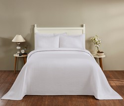 Better Trends Sophia Collection Cotton Blend Matelasse Weave Bedspread in Ivory