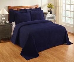 Picture of Better Trends BSASPQUNV Jullian Cotton Bedspread, Navy - Queen Size