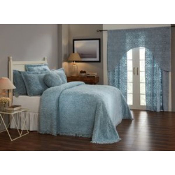 Picture of Better Trends BSWRKIBL Wedding Ring Collection King Size Bedspread&#44; Blue