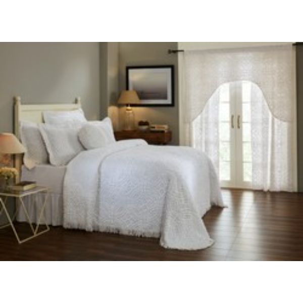 Picture of Better Trends BSWRTWWH Wedding Ring Collection Twin Size Bedspread, White
