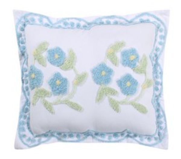 Picture of Better Trends SHBF2227BL Bloomfield Cotton Pillow Sham&#44; Blue - Standard Size