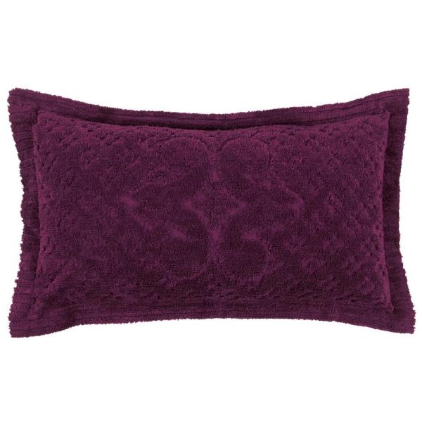 Picture of Better Trends SHAS2036PL Ashton Collection in Medallion Design 100 Percent Cotton Tufted Chenille Sham&#44; Plum - King Size