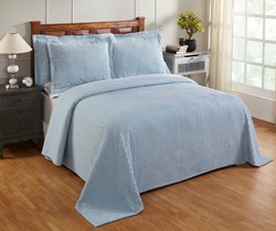 Picture of Better Trends BSASPQUBL Jullian Cotton Bedspread, Blue - Queen Size