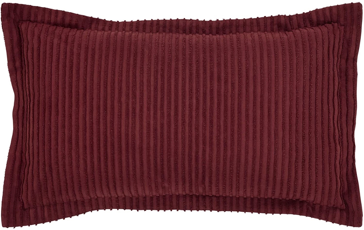 Picture of Better Trends SHASP2036BU Jullian Collection Super Soft & Light Weight Bold Stripes Sham for King&#44; Burgundy
