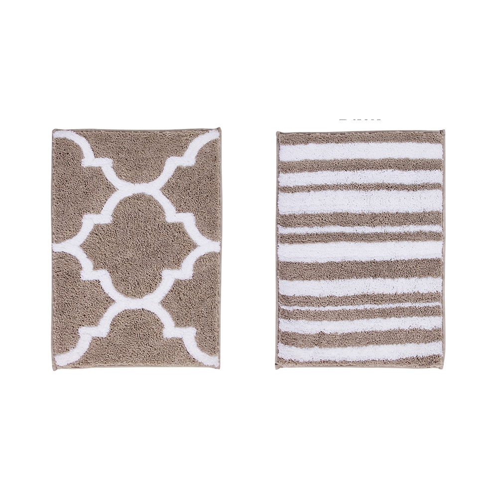 BAMA1724BE  Marrakesh Collection 100% Polyester  17' x 24' Rectangle Bath Rug in Beige -  Better Trends