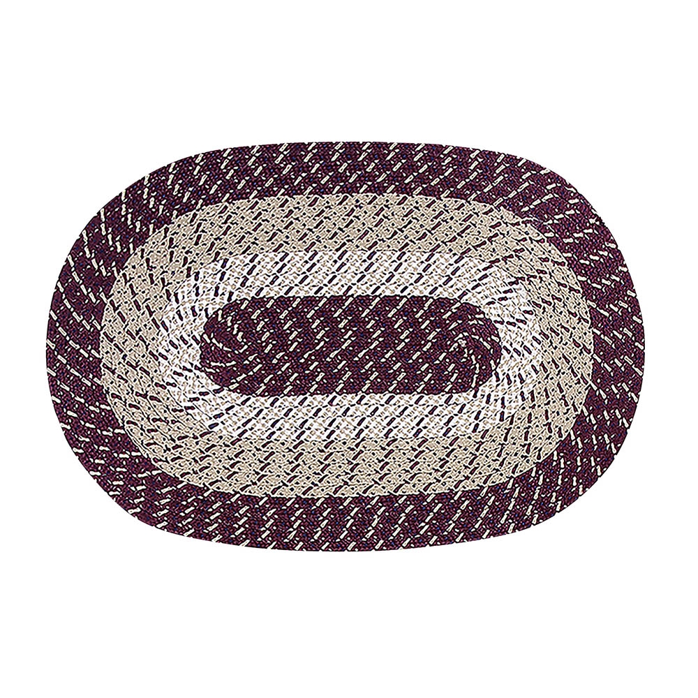 Picture of Better Trends BRCB2030BUS Better Trends Country Stripe Collection 100% Polypropylene 20&apos; x 30&apos; Oval Braided Rug in Burgundy
