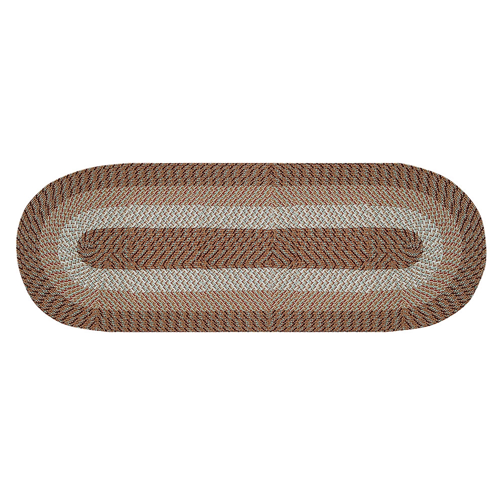 Picture of Better Trends BRCB24108STS Better Trends Country Stripe Collection 100% Polypropylene 24&apos; x 108&apos; Runner Braided Rug in Straw