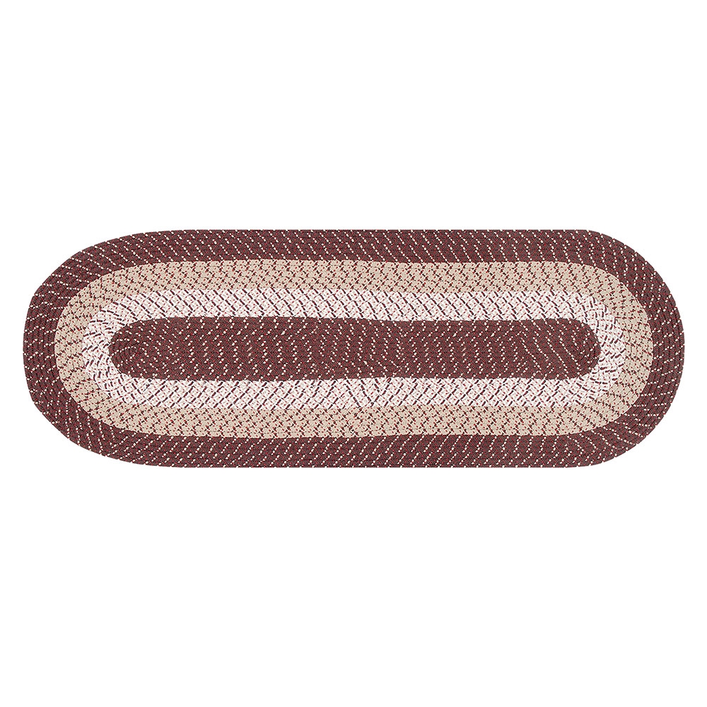 Picture of Better Trends BRCB24108BRWS Better Trends Country Stripe Collection 100% Polypropylene 24&apos; x 108&apos; Runner Braided Rug in Brown