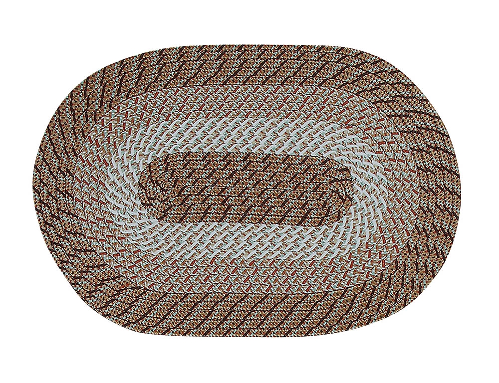 Picture of Better Trends BRCB2030STS Better Trends Country Stripe Collection 100% Polypropylene 20&apos; x 30&apos; Oval Braided Rug in Straw