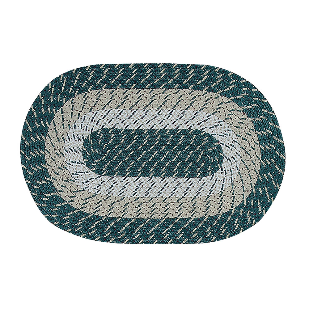 Picture of Better Trends BRCB2030HUS Better Trends Country Stripe Collection 100% Polypropylene 20&apos; x 30&apos; Oval Braided Rug in Hunter