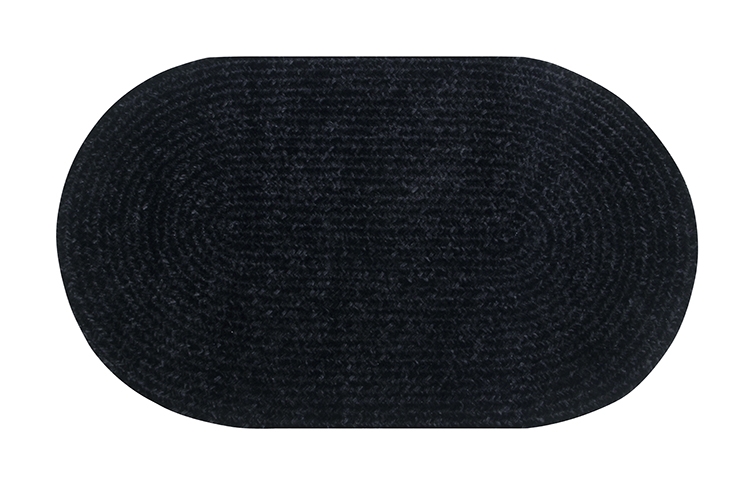 Picture of Better Trends BRCR4266BLK Better Trends Chenille Solid Collection 100% Polyester 42&apos; x 66&apos; Oval Braided Rug in Black
