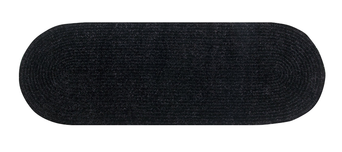 Picture of Better Trends BRCR29BLK Better Trends Chenille Solid Collection 100% Polyester 24&apos; x 108&apos; Runner Braided Rug in Black