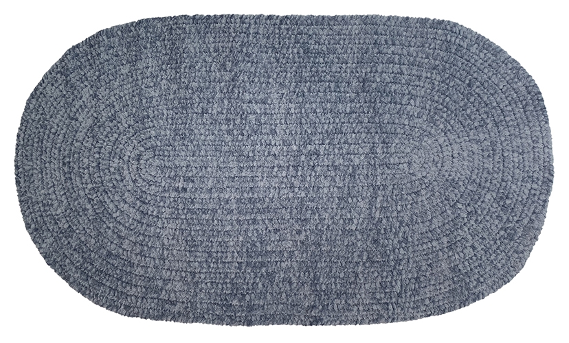 Picture of Better Trends BRCR2240GRY Better Trends Chenille Solid Collection 100% Polyester 22&apos; x 40&apos; Oval Braided Rug in Gray