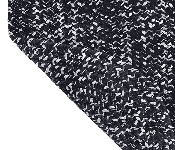 Picture of Better Trends BRCR6OCBLKG Better Trends Chenille Tweed Collection 100% Polyester 72&apos; Octagonal Braided Rug in Black & Gray