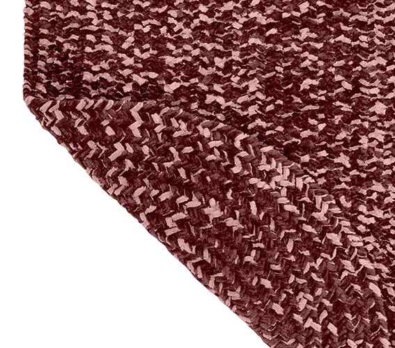 Picture of Better Trends BRCR4OCBUM Better Trends Chenille Tweed Collection 100% Polyester 48&apos; Octagonal Braided Rug in Burgundy & Mauve