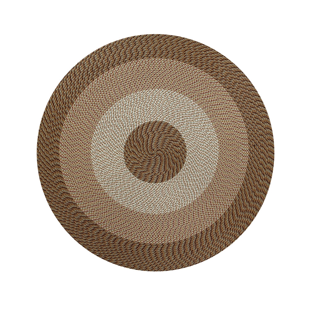 Picture of Better Trends BRCB8RSTS Better Trends Country Stripe Collection 100% Polypropylene 96&apos; Round Braided Rug in Straw