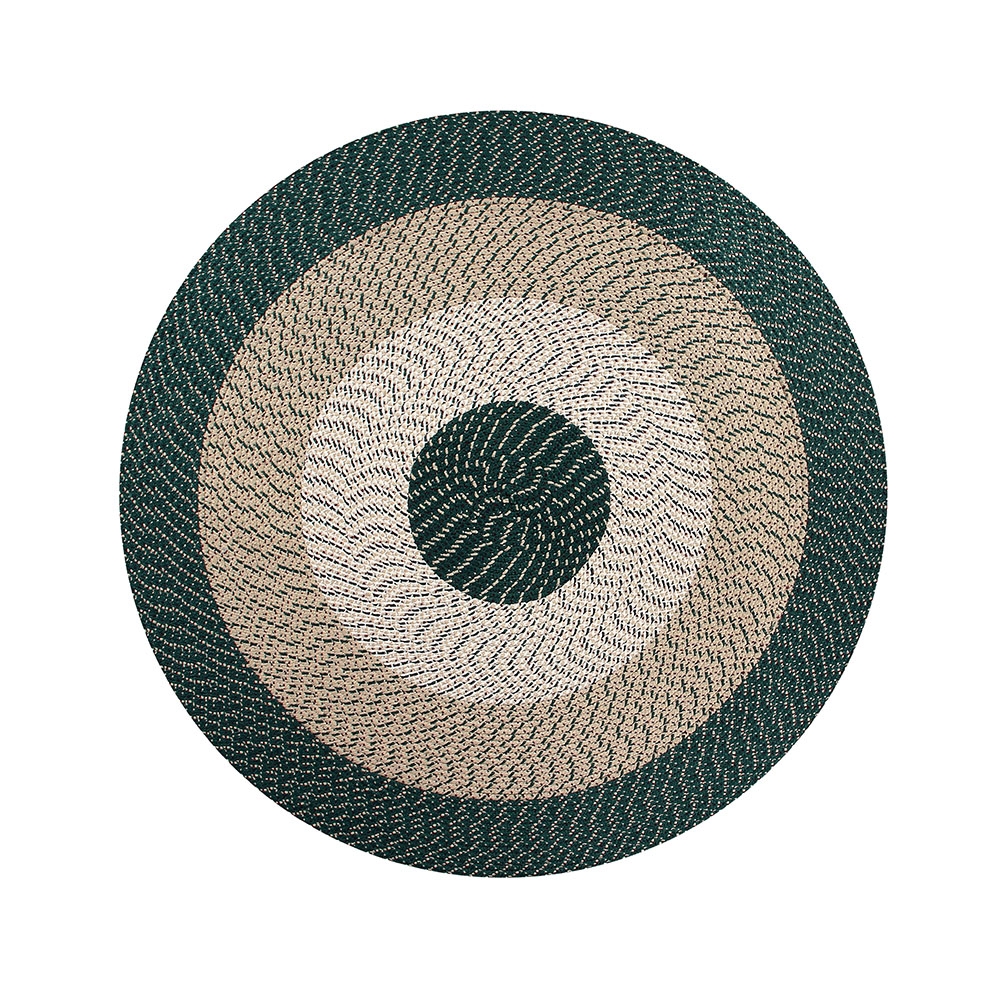 Picture of Better Trends BRCB8RHUS Better Trends Country Stripe Collection 100% Polypropylene 96&apos; Round Braided Rug in Hunter