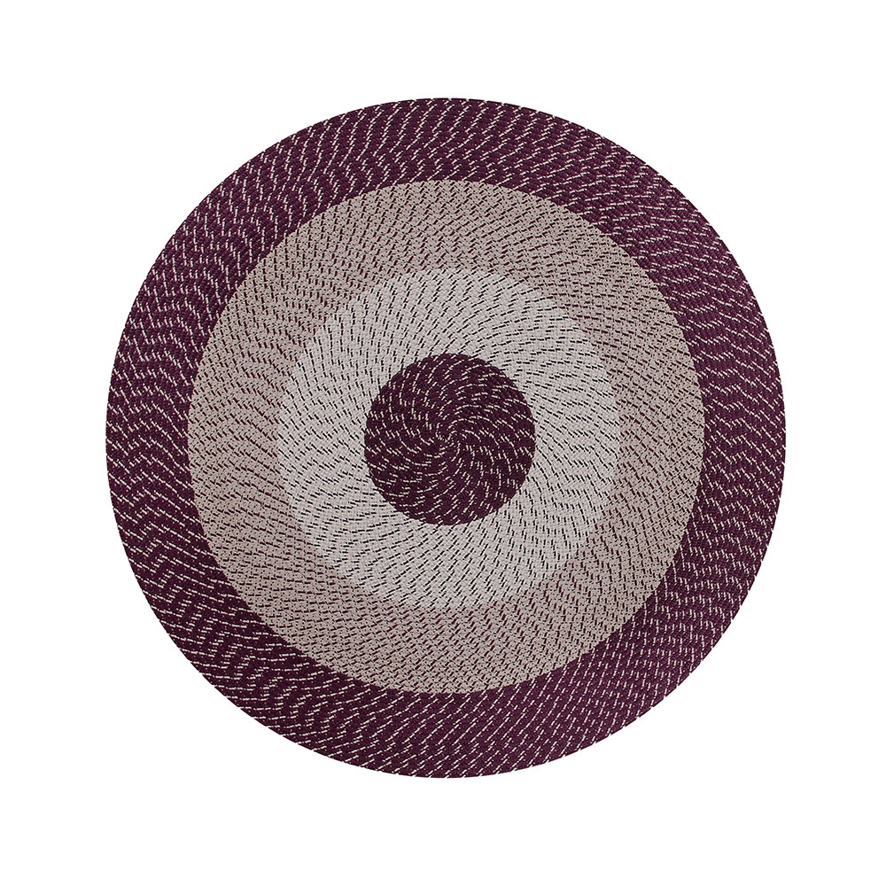 Picture of Better Trends BRCB8RBUS Better Trends Country Stripe Collection 100% Polypropylene 96&apos; Round Braided Rug in Burgundy