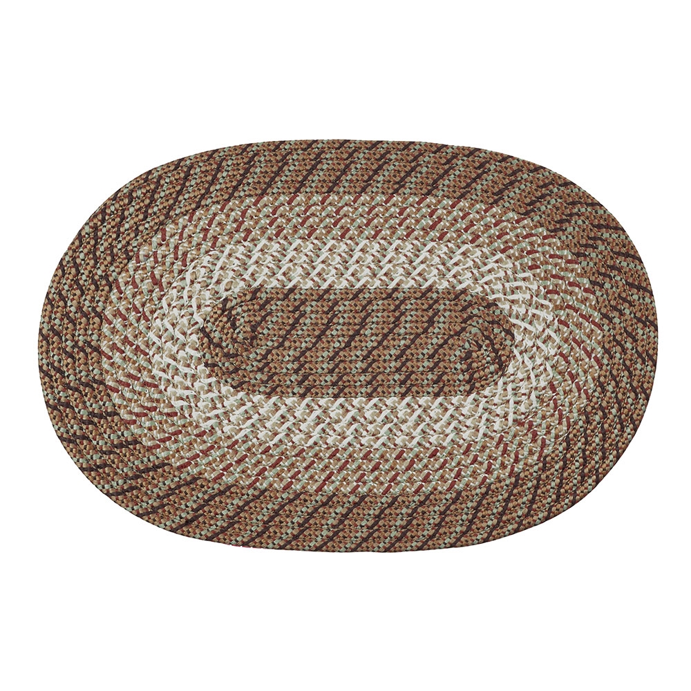 Picture of Better Trends BRCB4266STS Better Trends Country Stripe Collection 100% Polypropylene 42&apos; x 66&apos; Oval Braided Rug in Straw