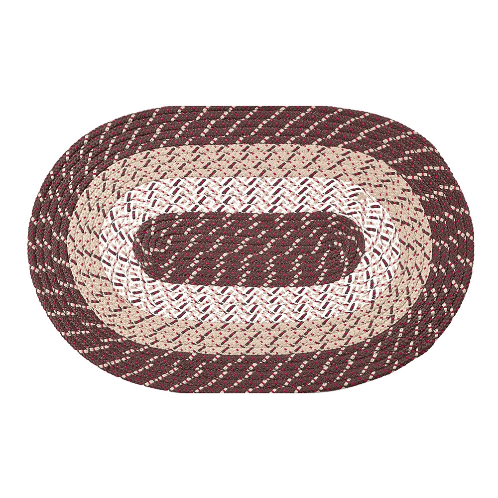 Picture of Better Trends BRCB3050BRWS Better Trends Country Stripe Collection 100% Polypropylene 30&apos; x 50&apos; Oval Braided Rug in Brown