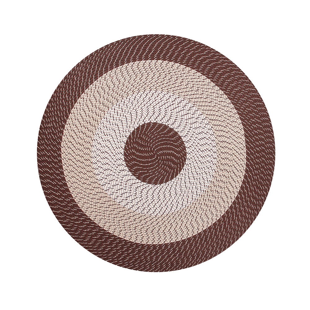 Picture of Better Trends BRCB8RBRWS Better Trends Country Stripe Collection 100% Polypropylene 96&apos; Round Braided Rug in Brown