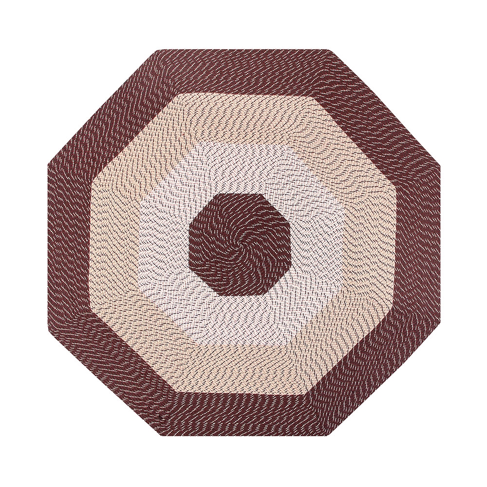 Picture of Better Trends BRCB8OCBRWS Better Trends Country Stripe Collection 100% Polypropylene 96&apos; Octagonal Braided Rug in Brown