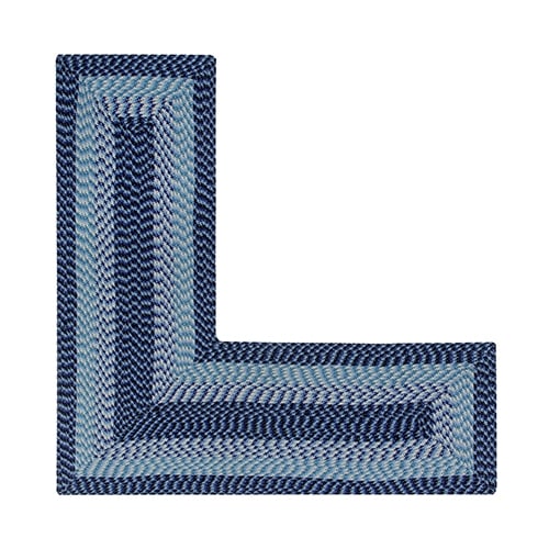 Picture of Better Trends BRAL246868NAV Better Trends Alpine Collection 100% Polypropylene 24&apos; x 68&apos; x 68&apos; L-Shape Braided Rug in Navy